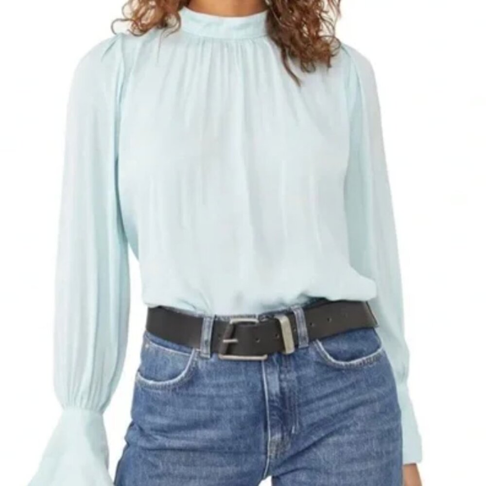 NWT - Free People Fiona Backless Top in Light Blue- Size Small